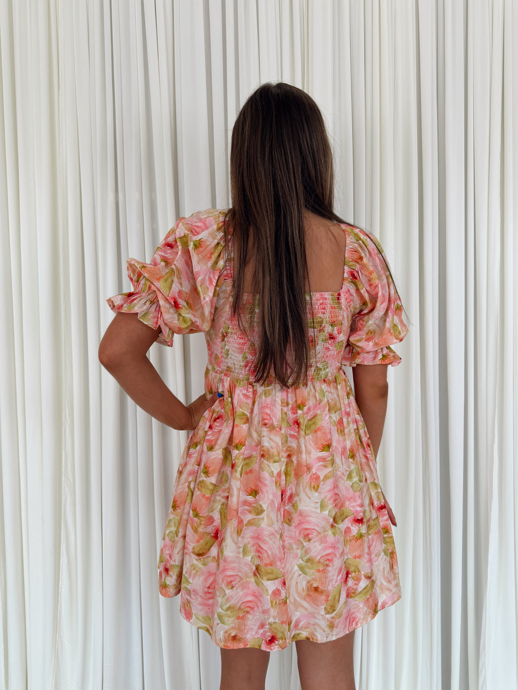 Tencel Floral Smocking Detailed Mini