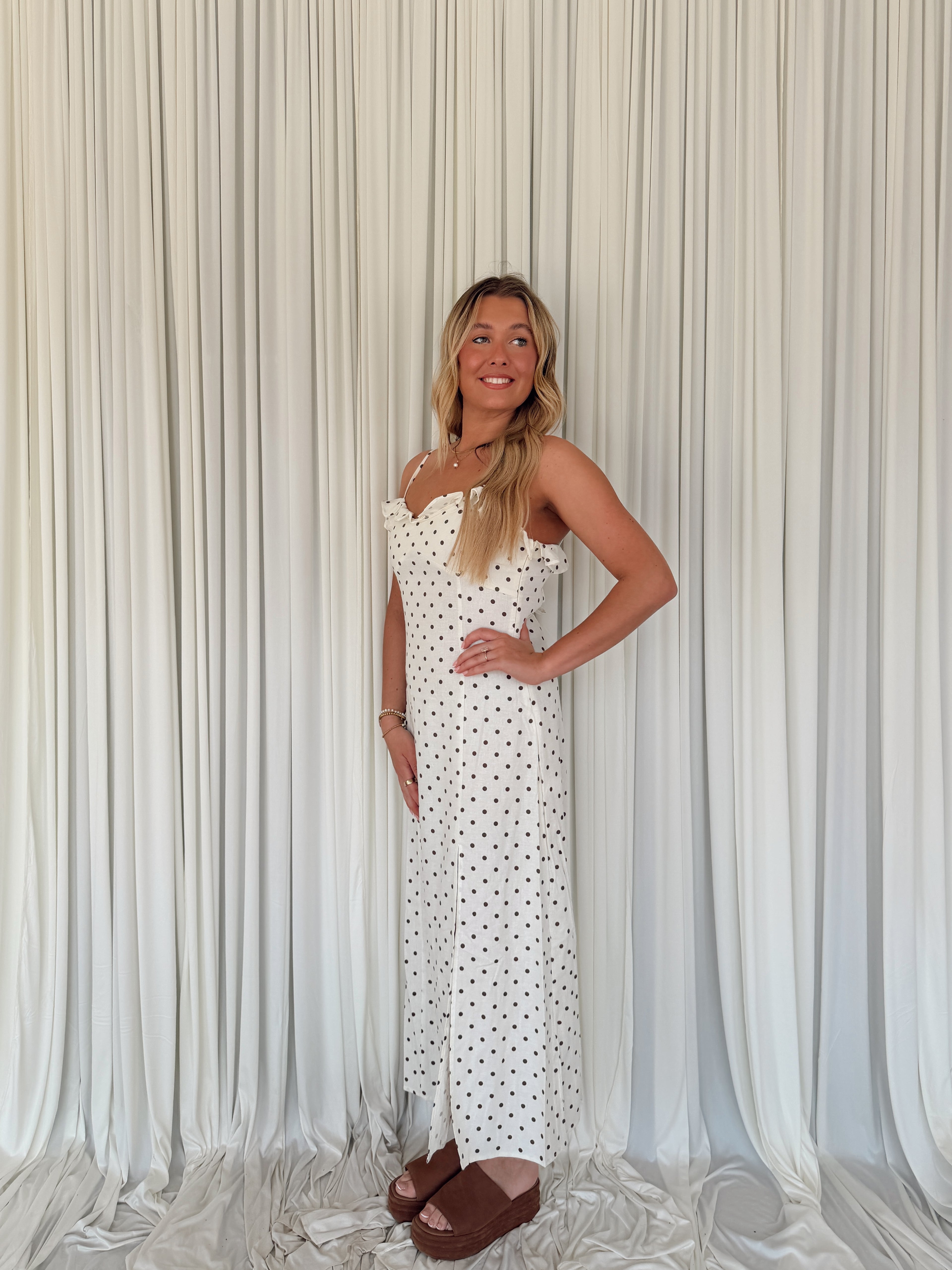 Pois Midi Dress Woven