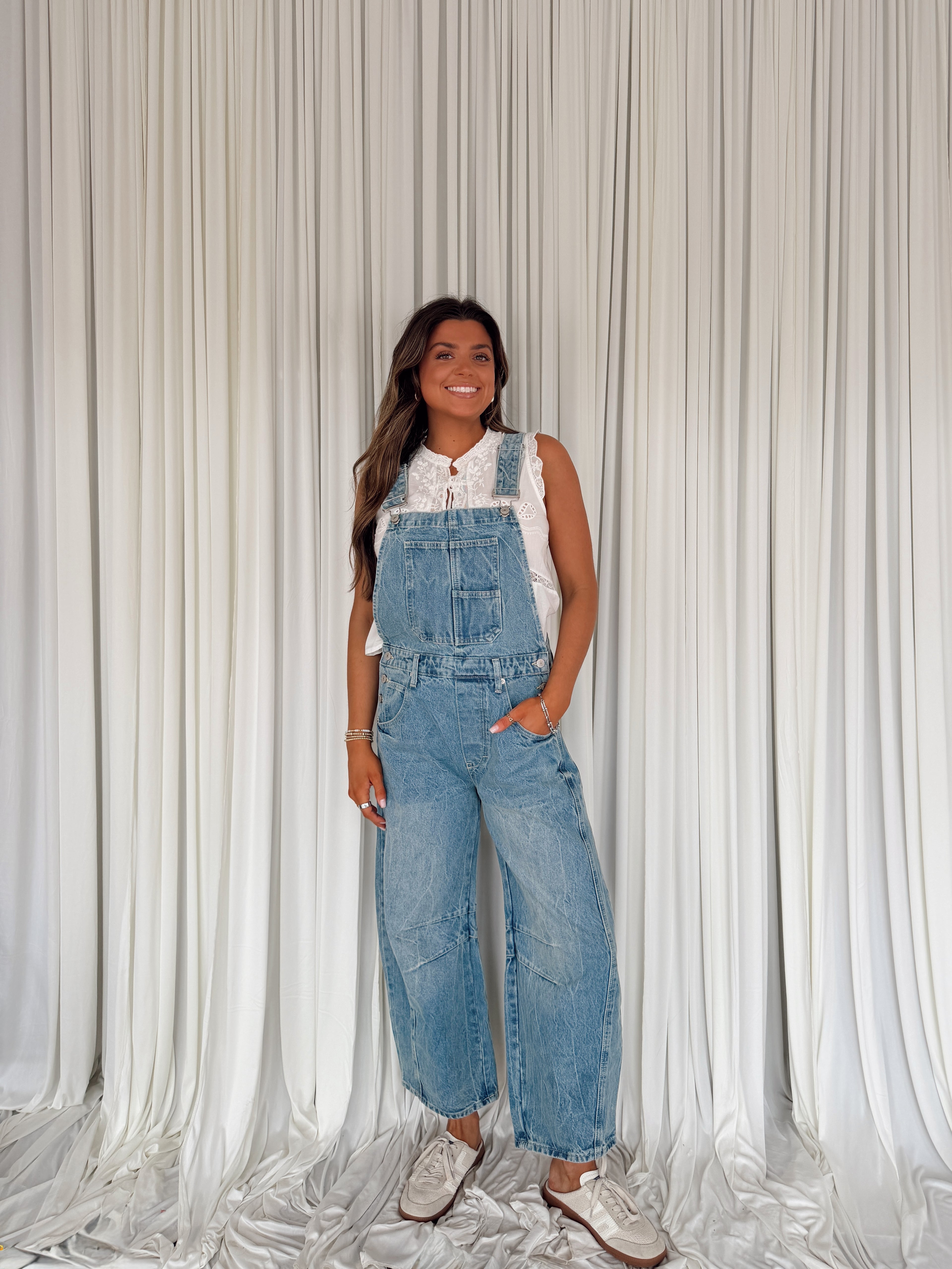 Mineral Washed Barrel Jumpsuit