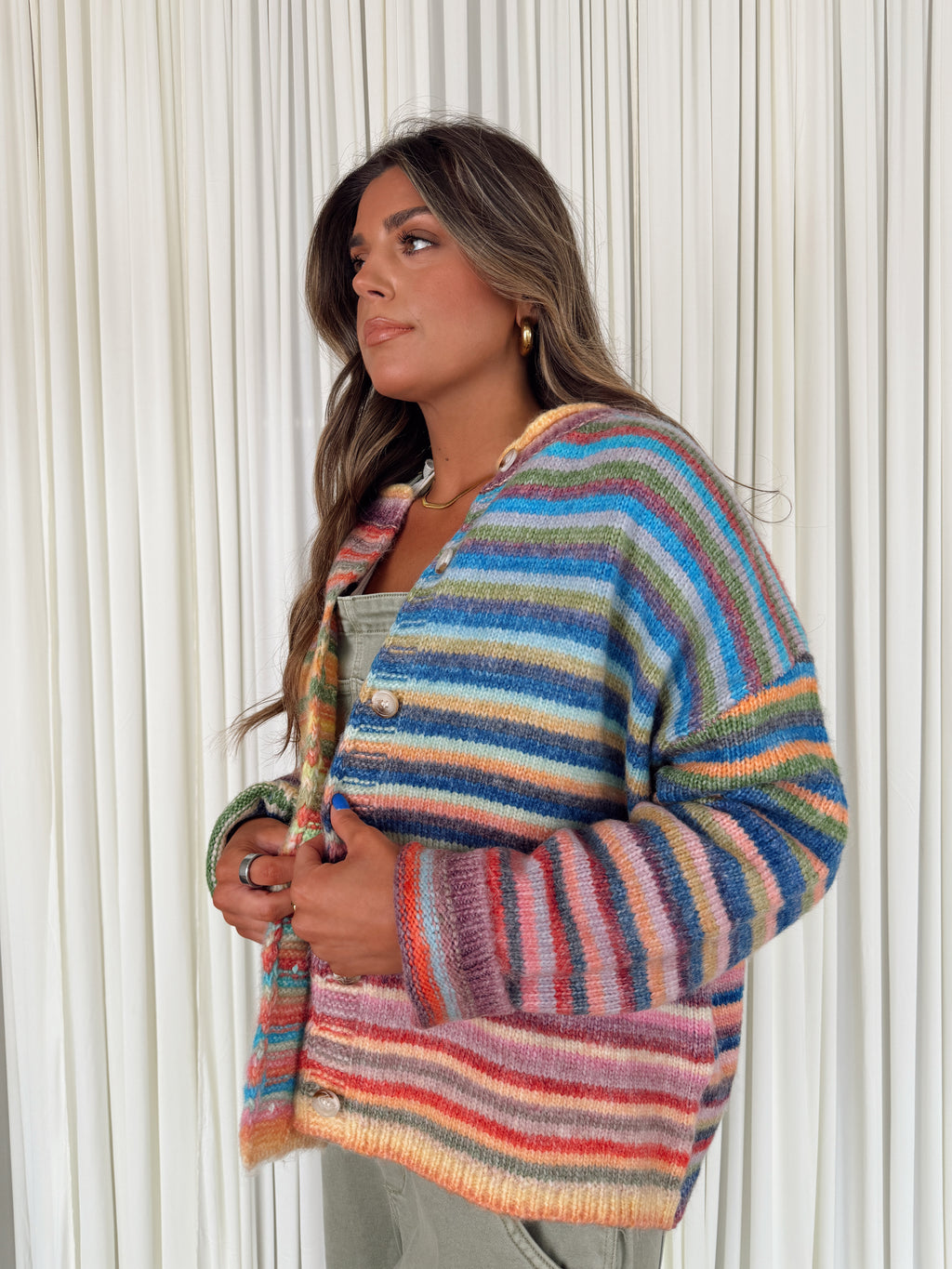 Button-Up Knit Sweater Cardigan