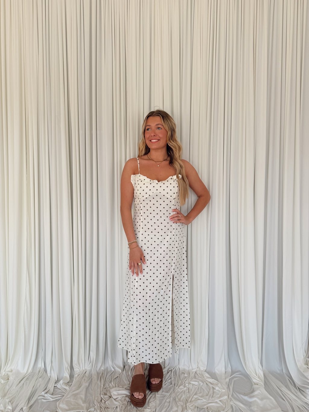 Pois Midi Dress Woven