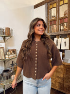 Short Sleeve Knit Cardigan