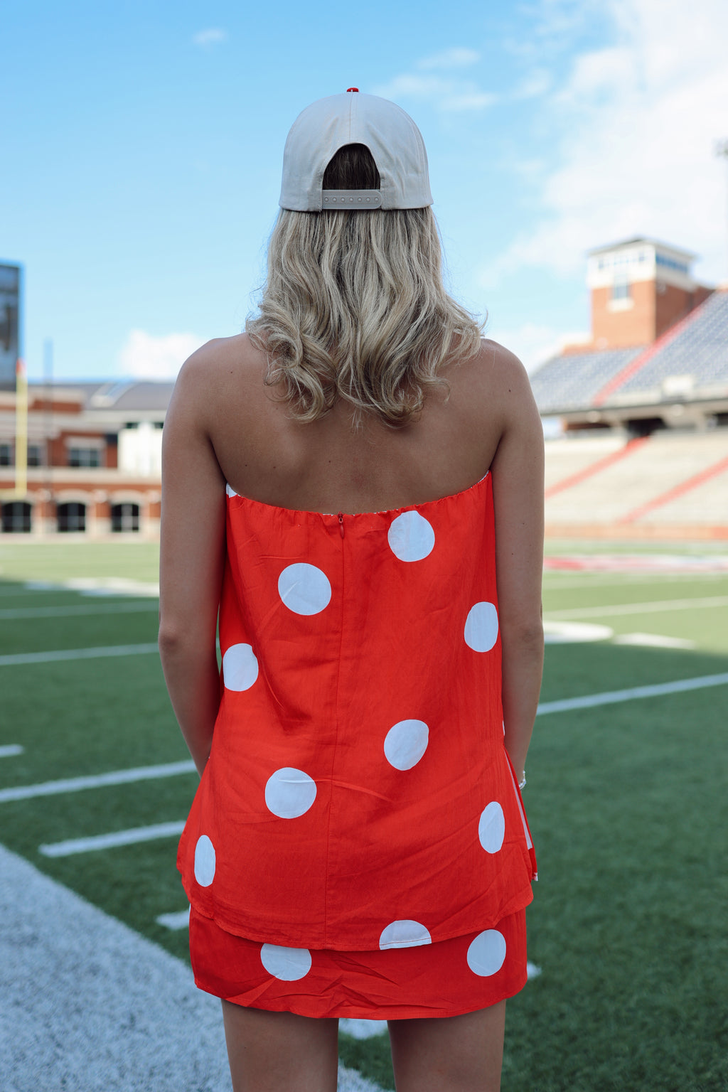 Polka Dot  Strapless Top
