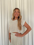 Stripe Boat Neck Boxy Crop Top