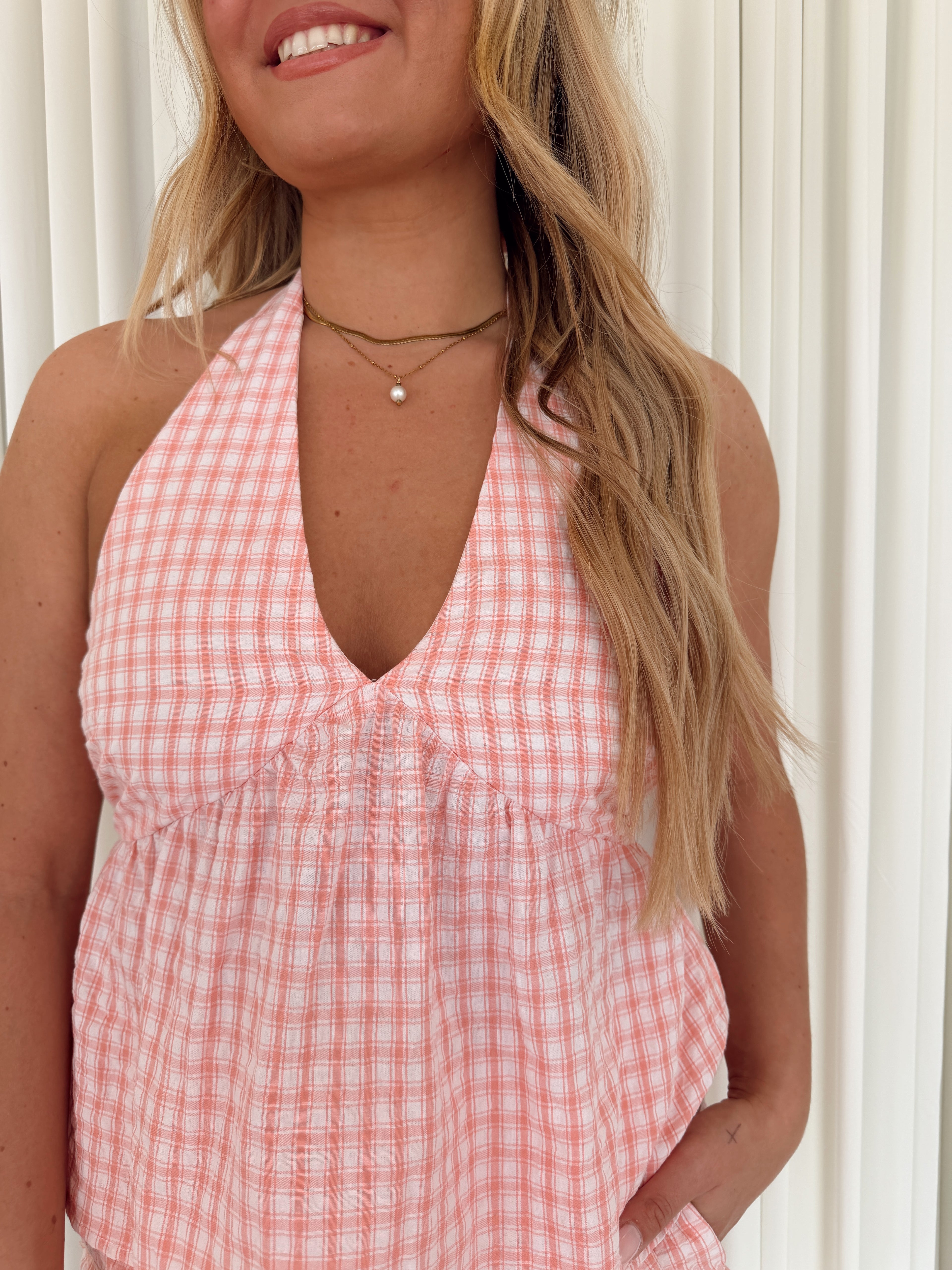 Plaid Halter Top