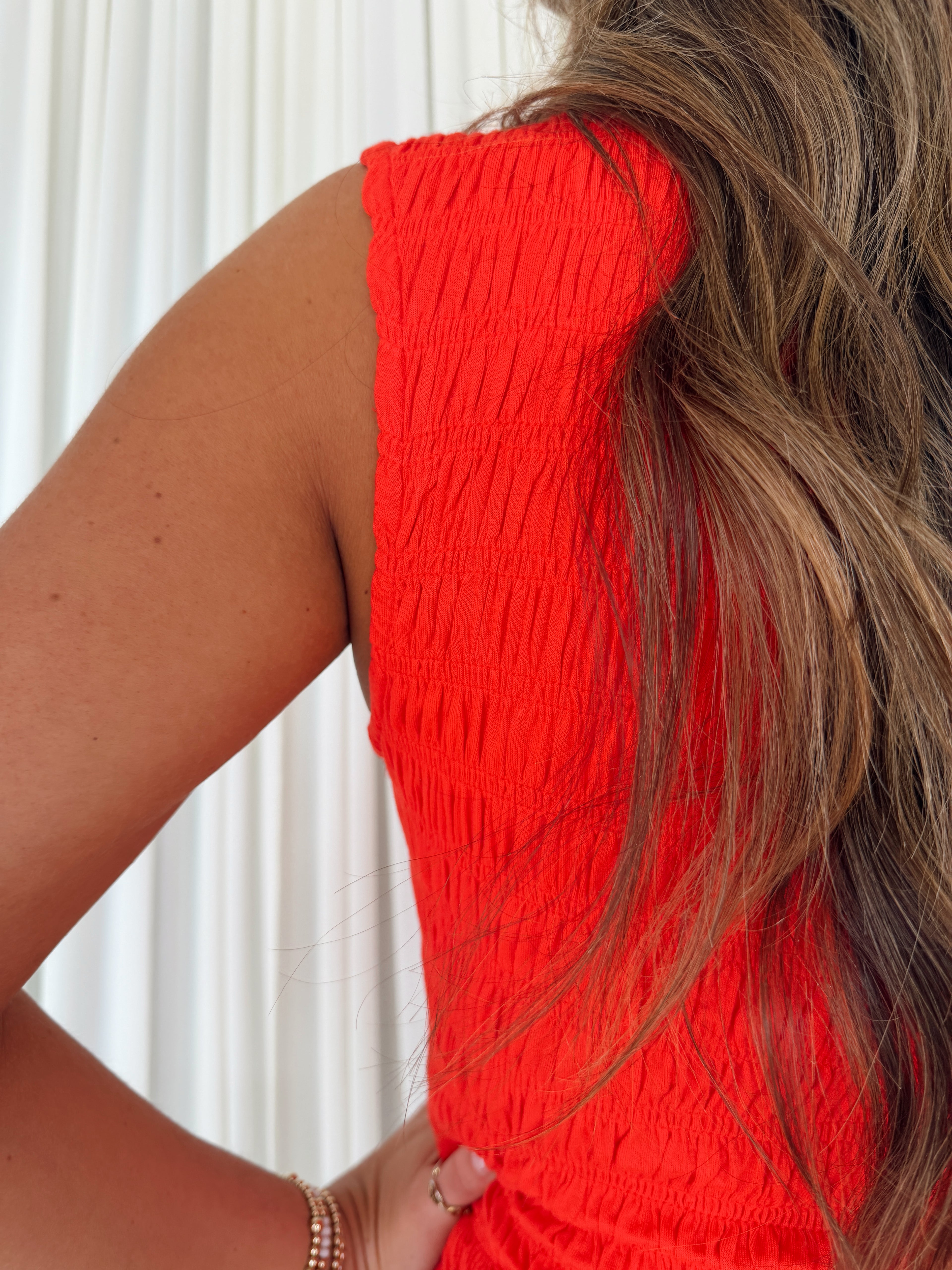 Ruffle Hem Knit Tank Top