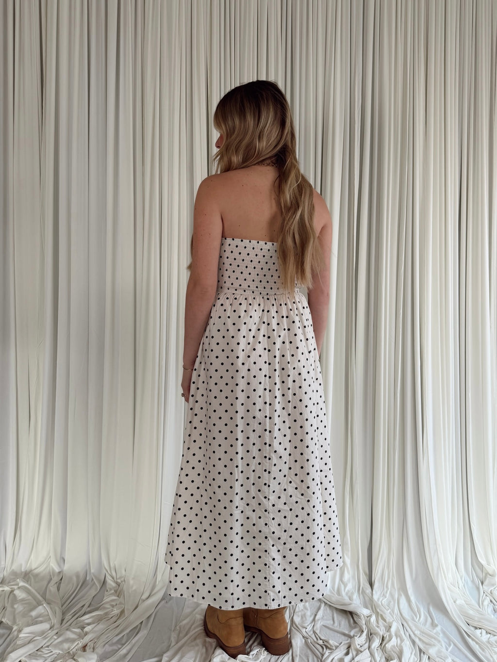 Polka Dot Tube Maxi Dress