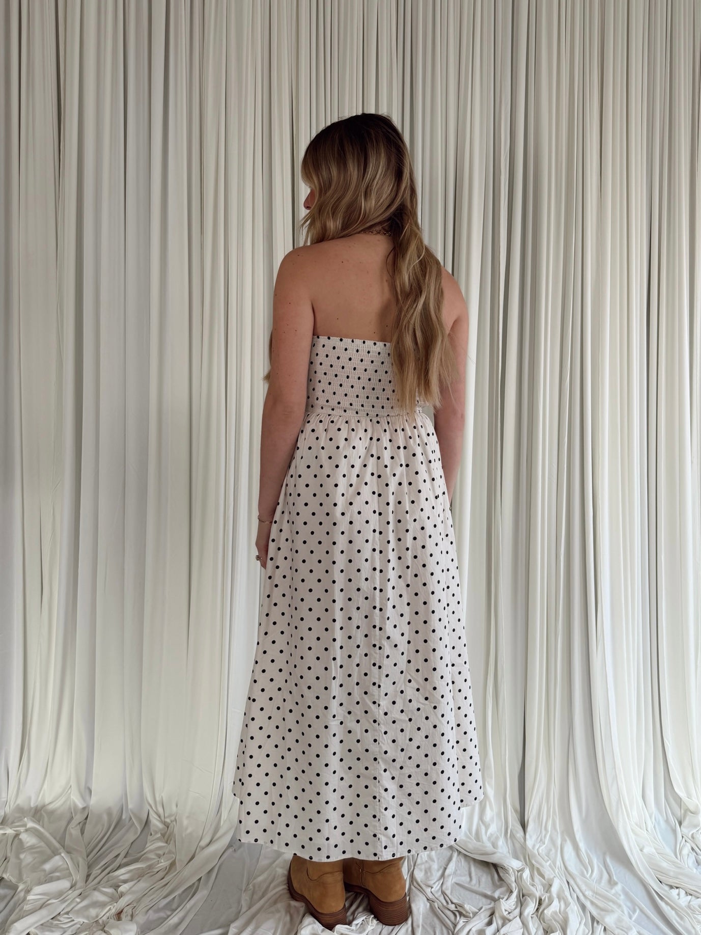 Polka Dot Tube Maxi Dress