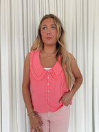 Ruffle Collared Tank Blouse