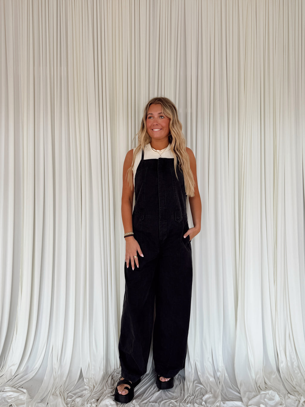 Mineral Washed Sleeveless Jumpsuit