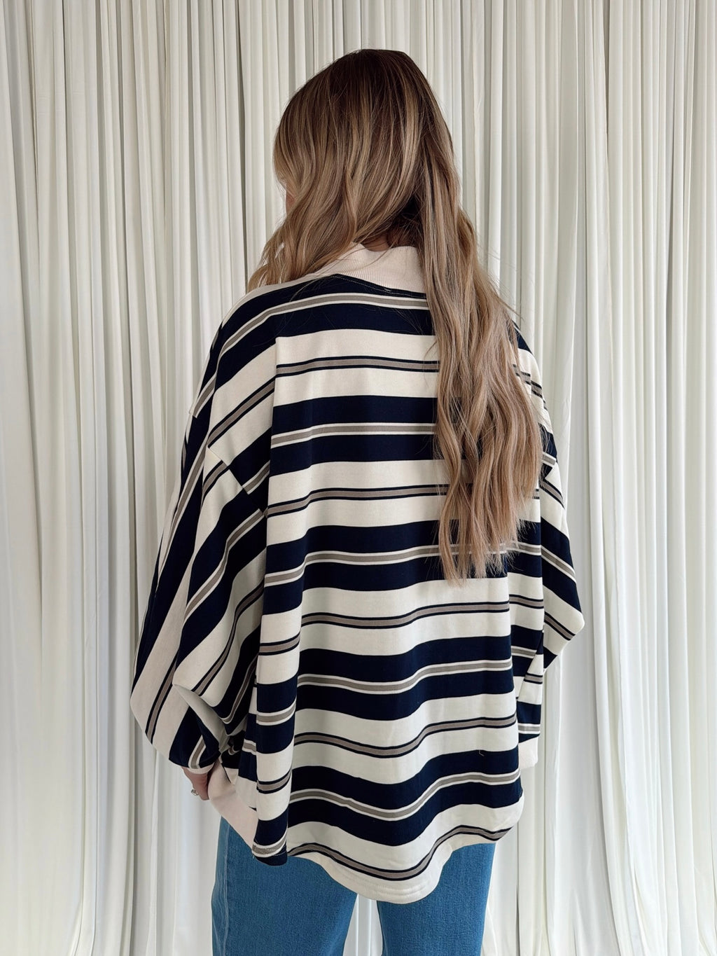 Striped Oversized Crewneck Top