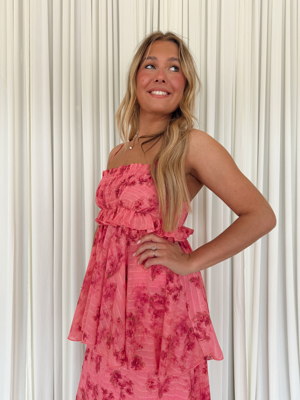 Floral Chiffon Ruffled Babydoll Top