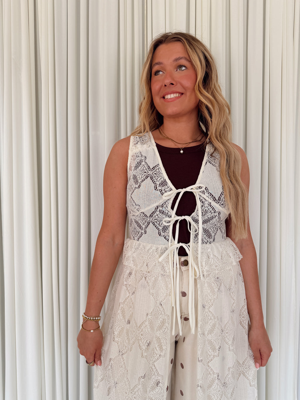 Floral Lace Sleeveless Maxi Top