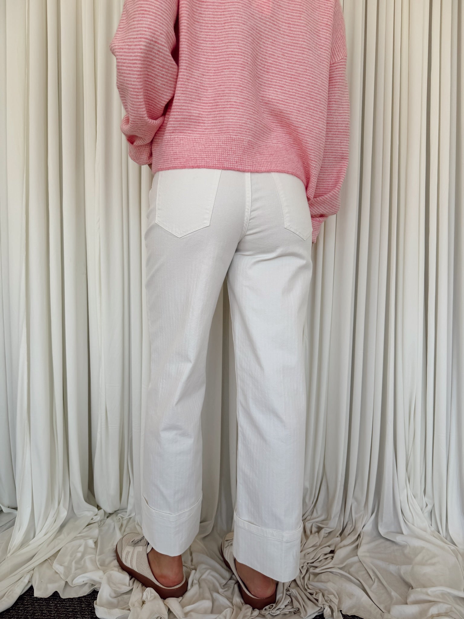 Holly Cuffed Hem Denim - Egret