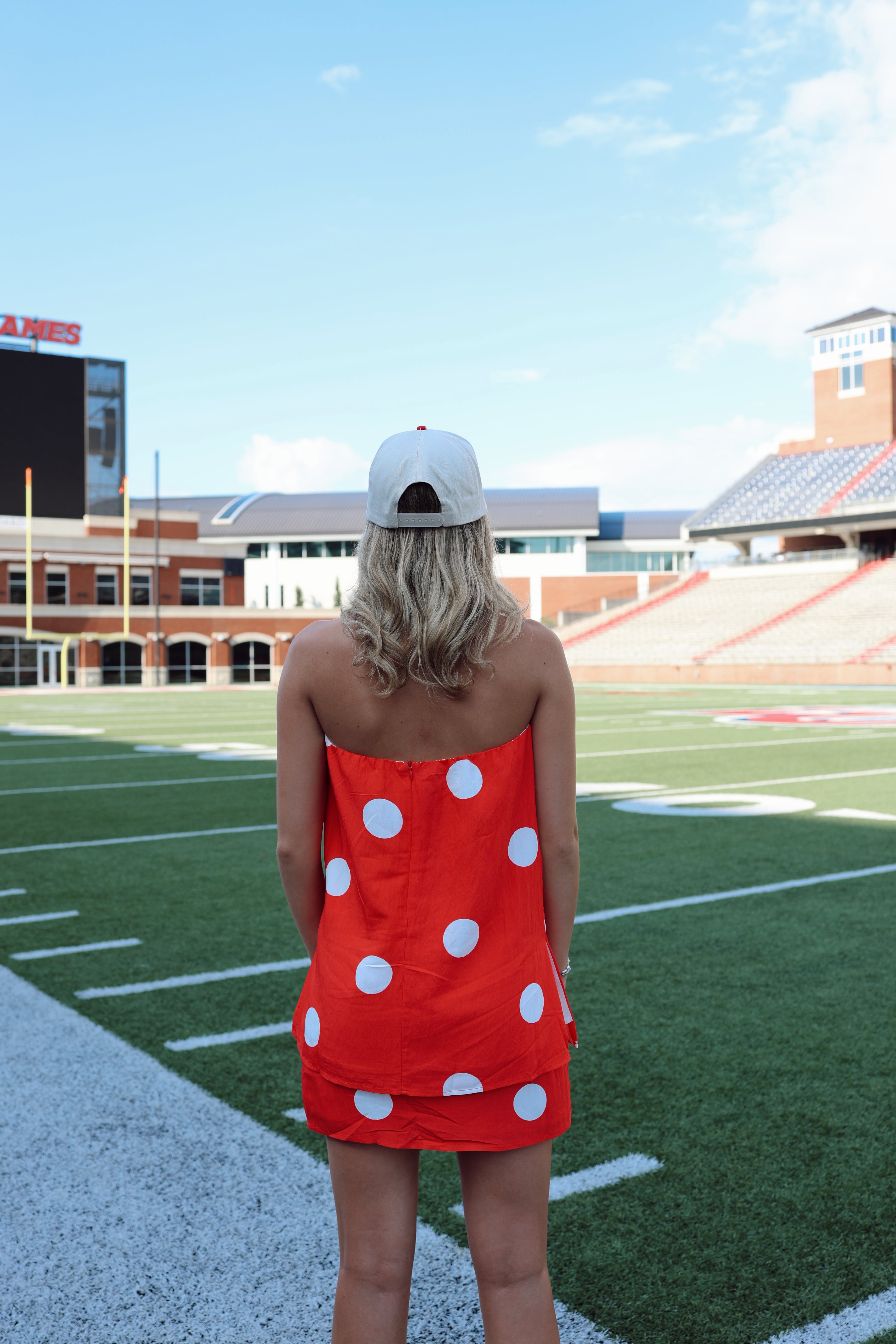 Polka Dot  Strapless Top