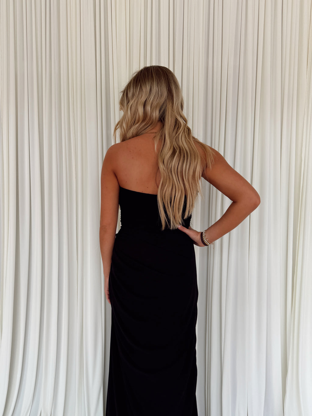 Chiffon Pintuck Maxi Dress