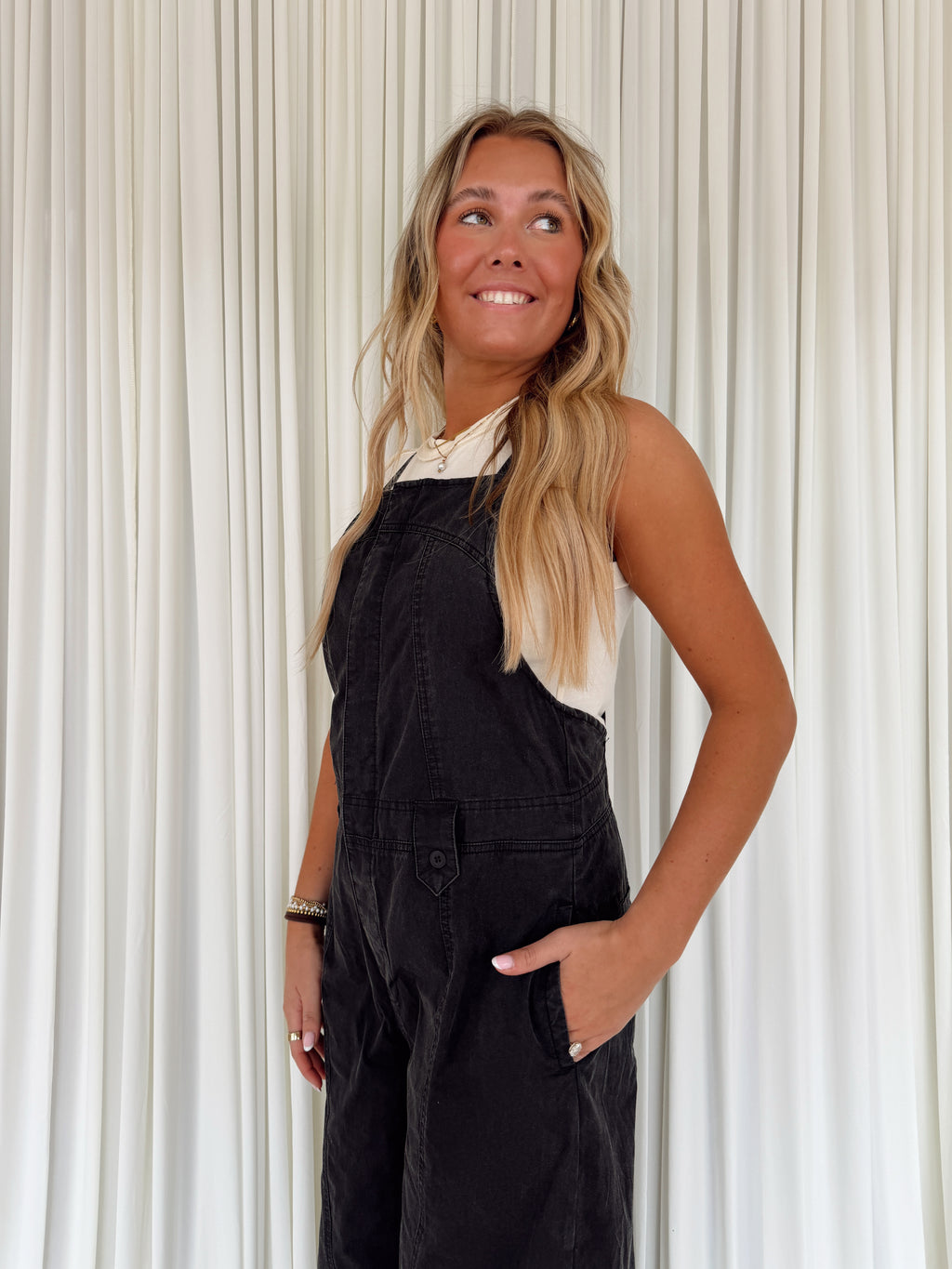 Mineral Washed Sleeveless Jumpsuit