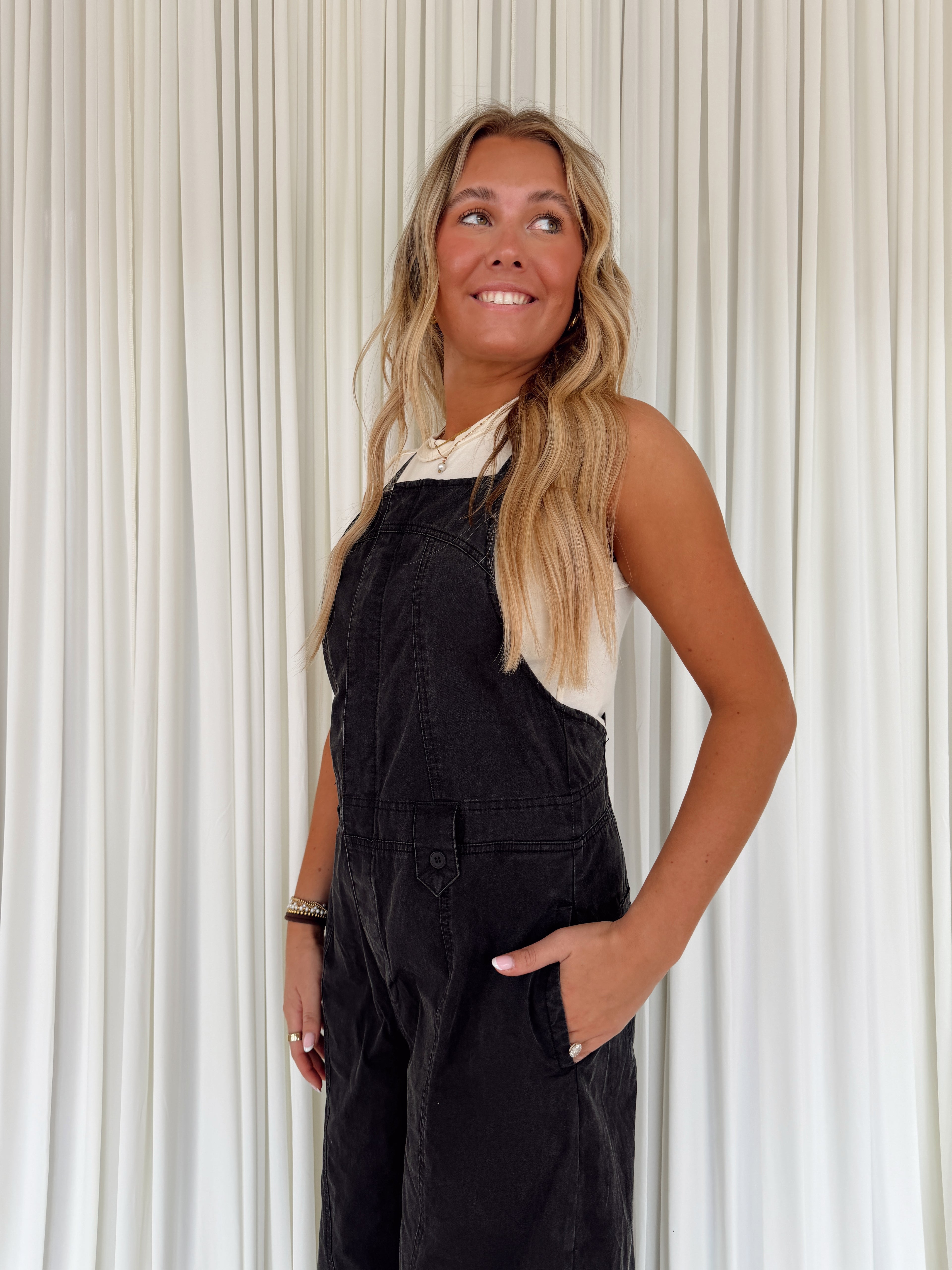 Mineral Washed Sleeveless Jumpsuit