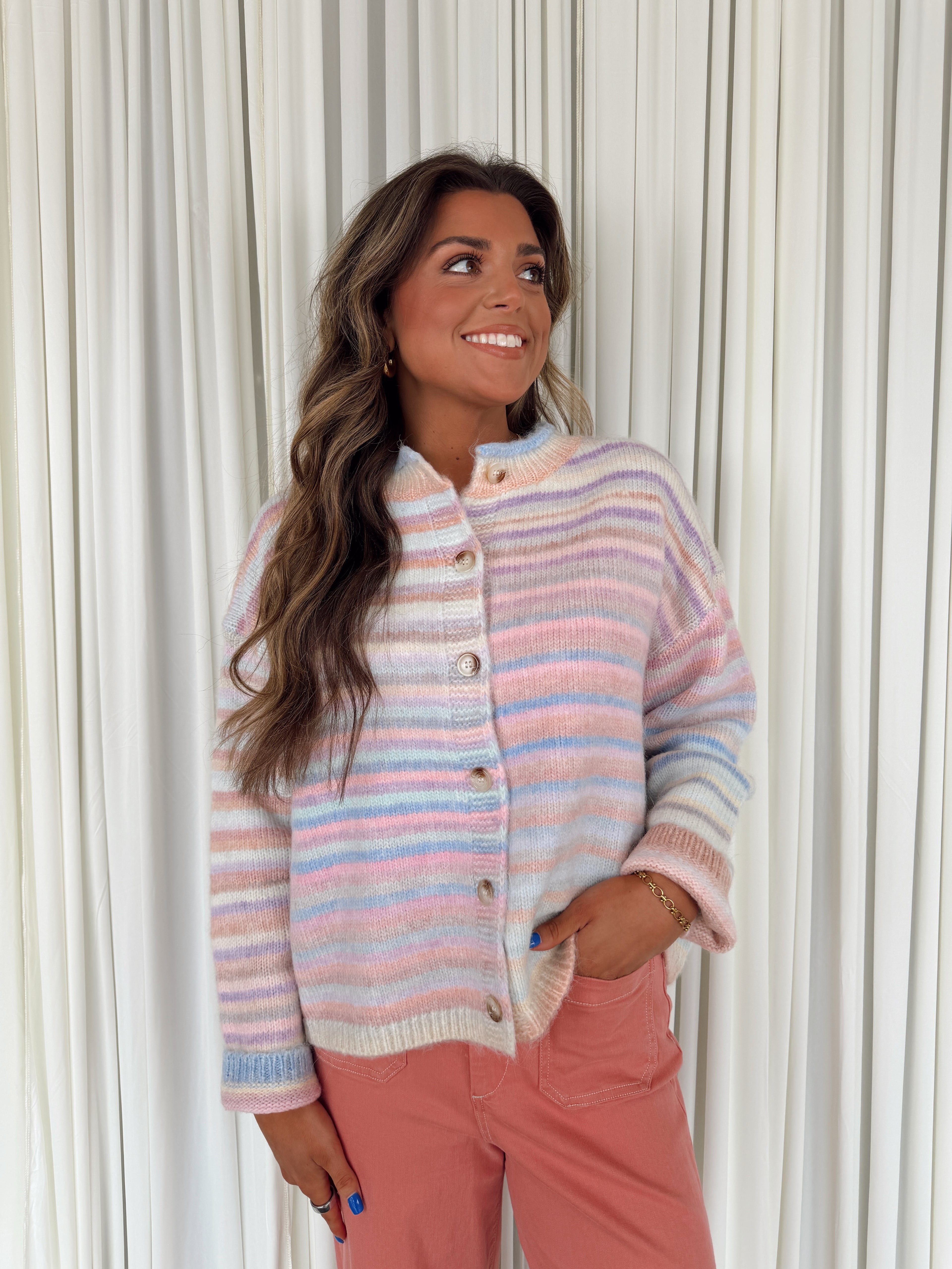 Button-Up Knit Sweater Cardigan