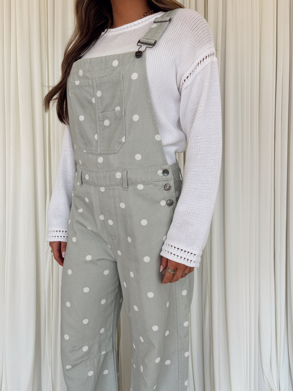 Polka Dot Barrel Overall Jumpsuit
