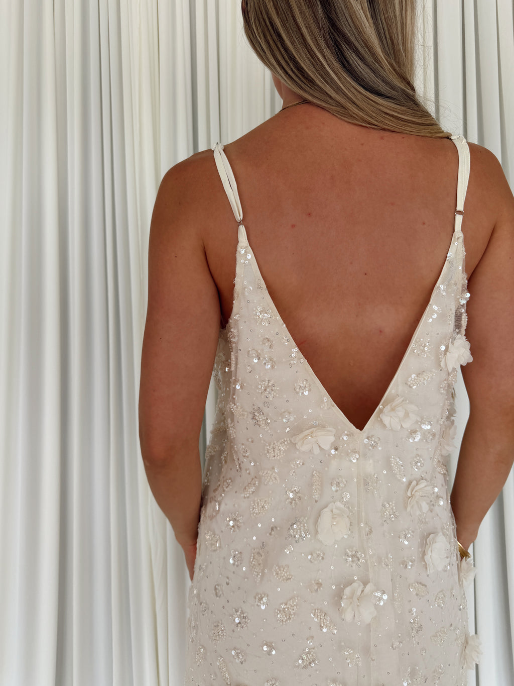 Floral Sequin Embellished Slip Dress