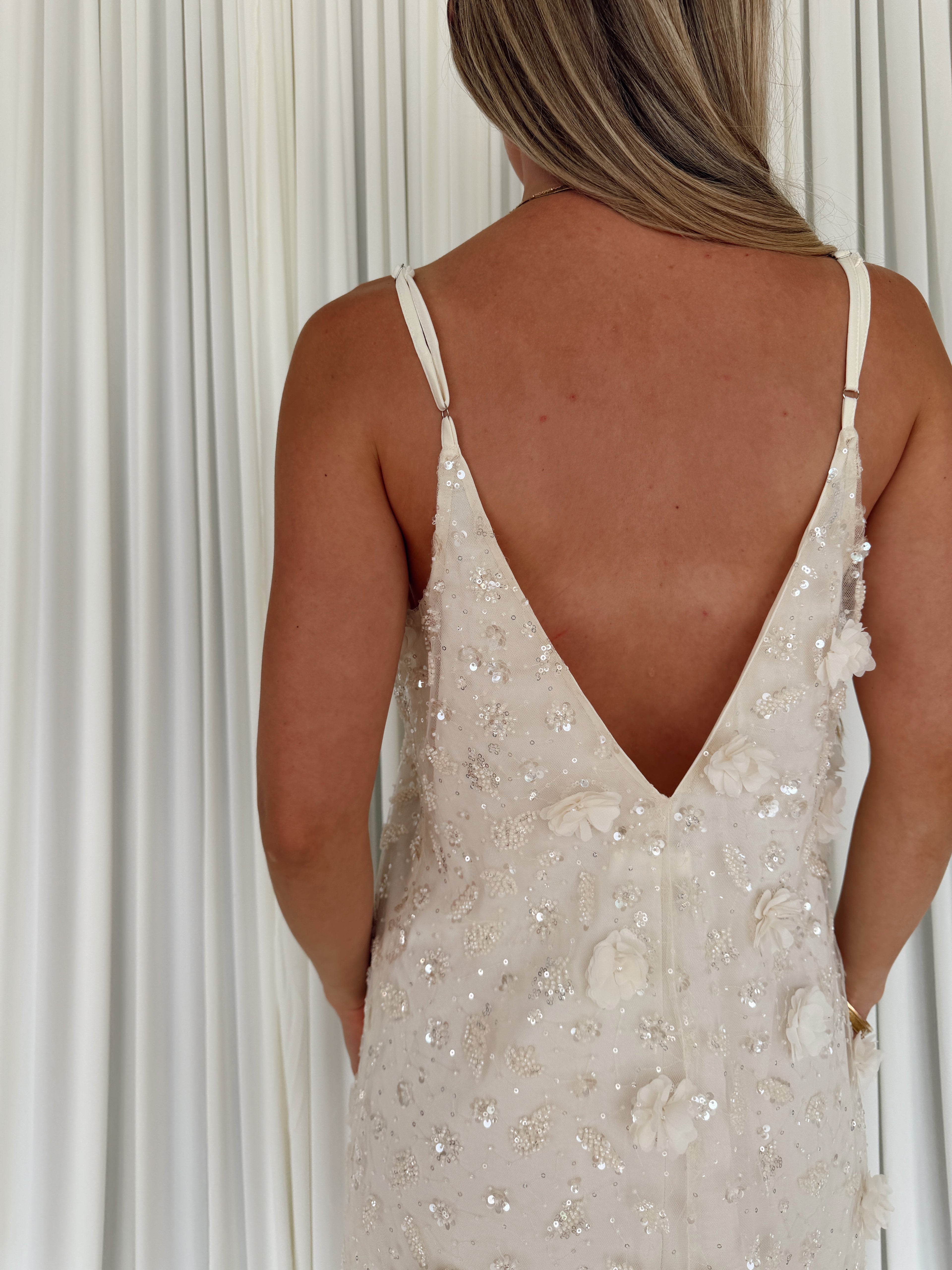 Floral Sequin Embellished Slip Dress
