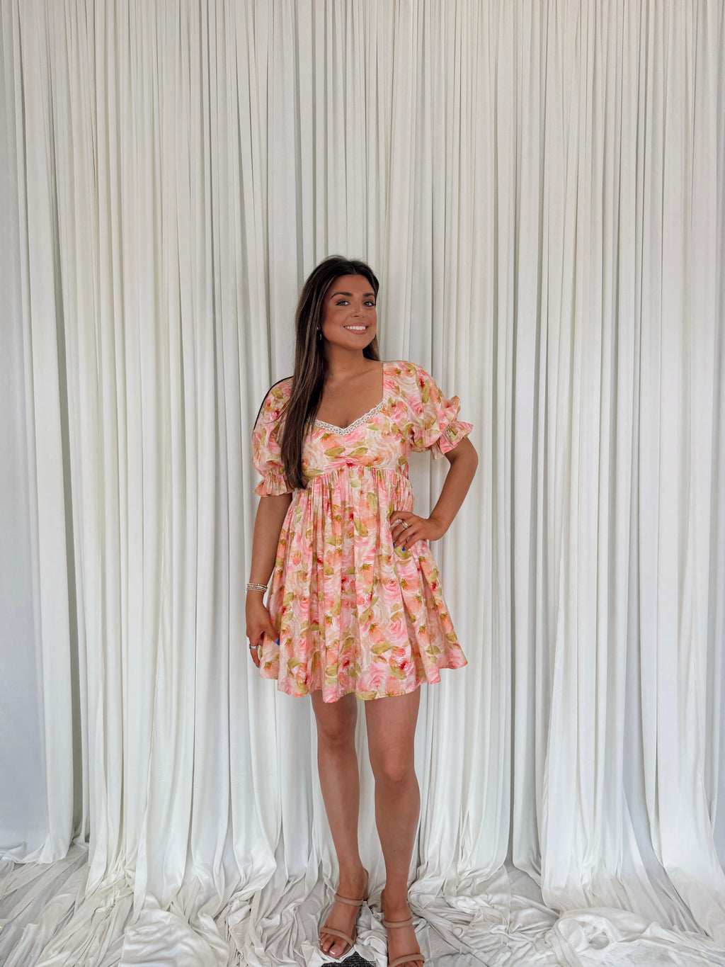 Tencel Floral Smocking Detailed Mini