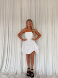 Strapless Polka-Dot Mini Dress