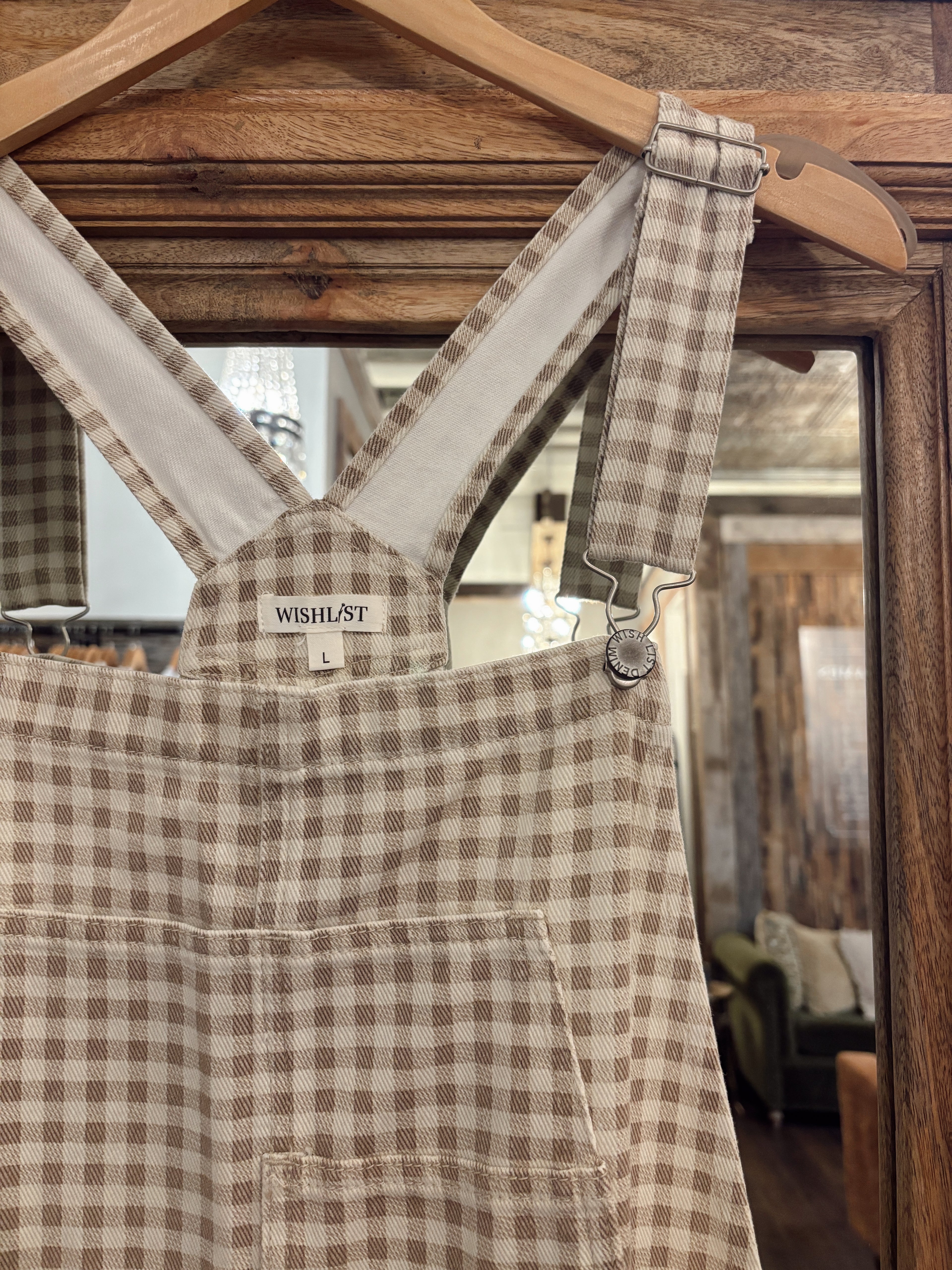 Denim Gingham Jumpsuit