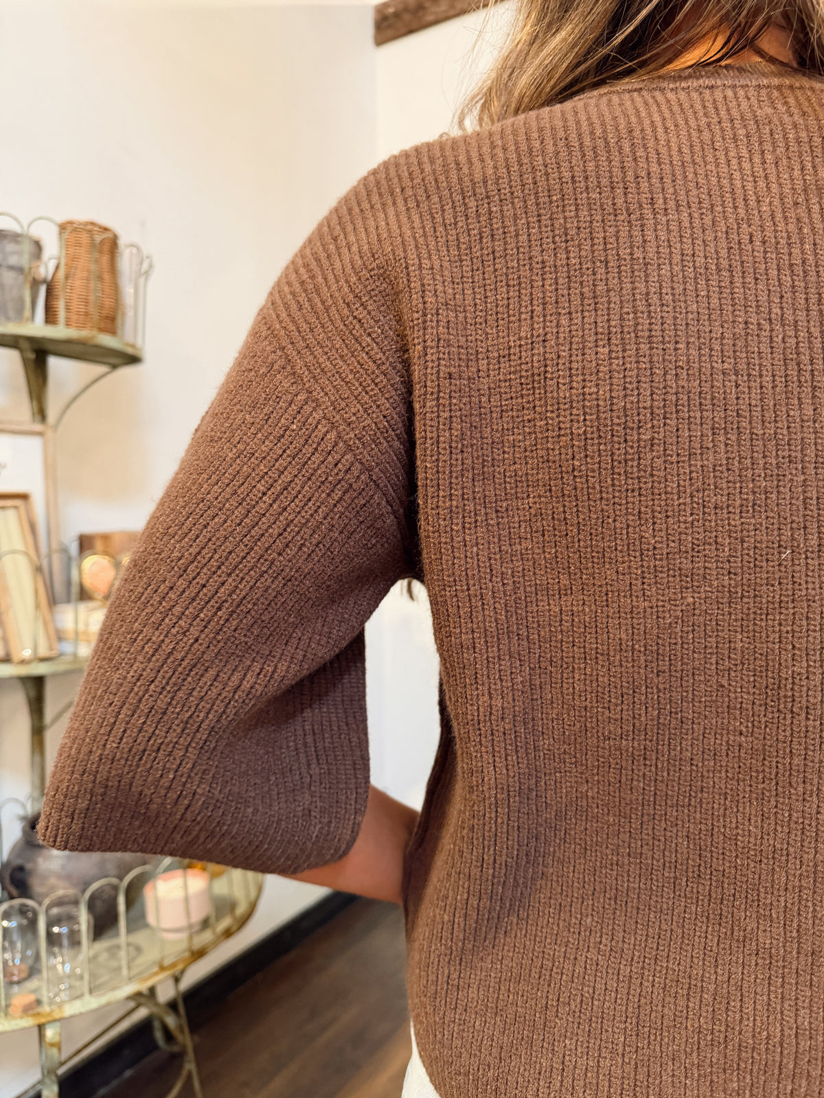 Short Sleeve Knit Cardigan
