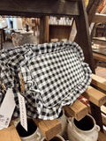 Gingham Ruffle Cosmetic Bag