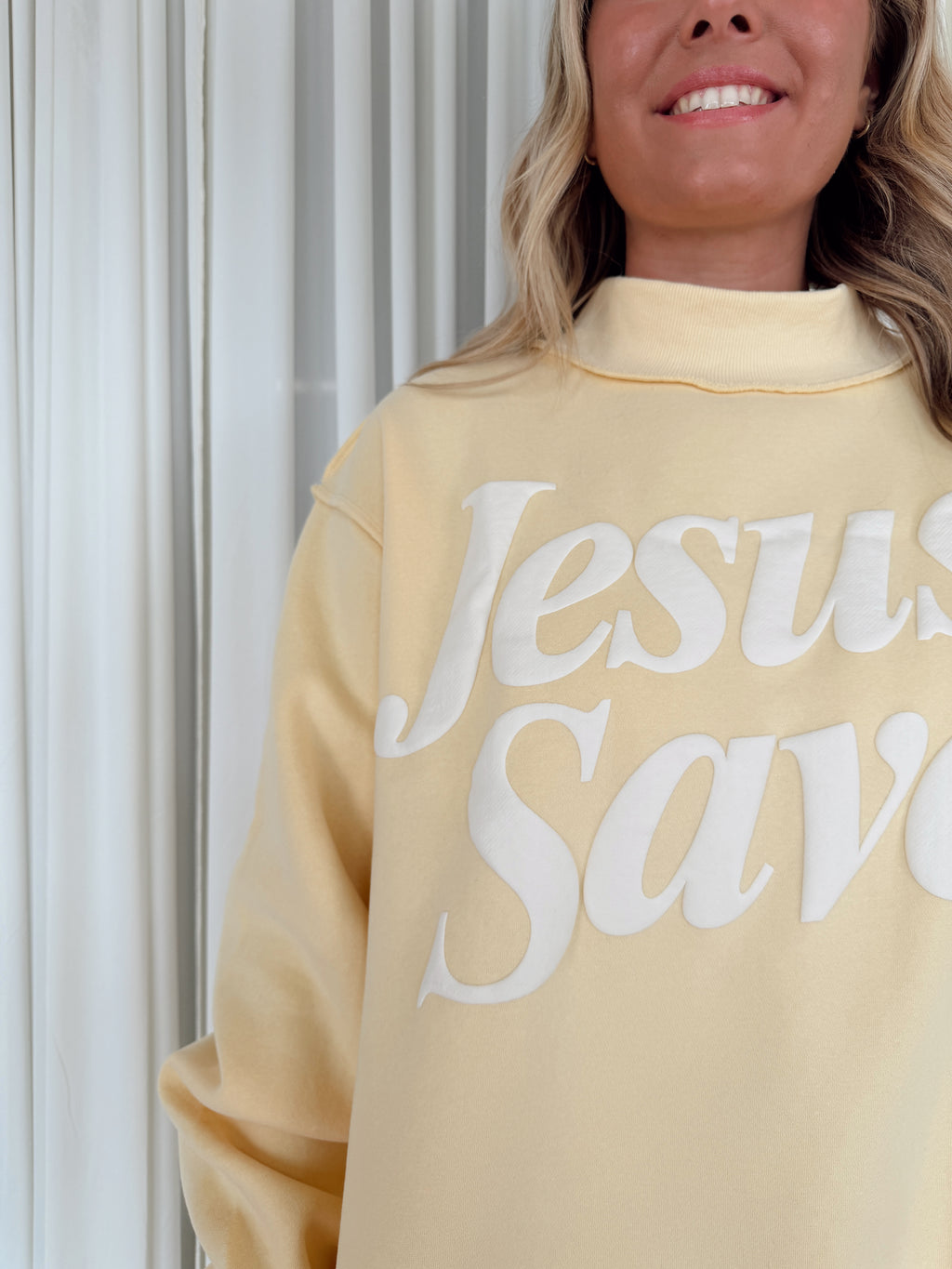 Jesus Saves Mock Neck Sweatshirt
