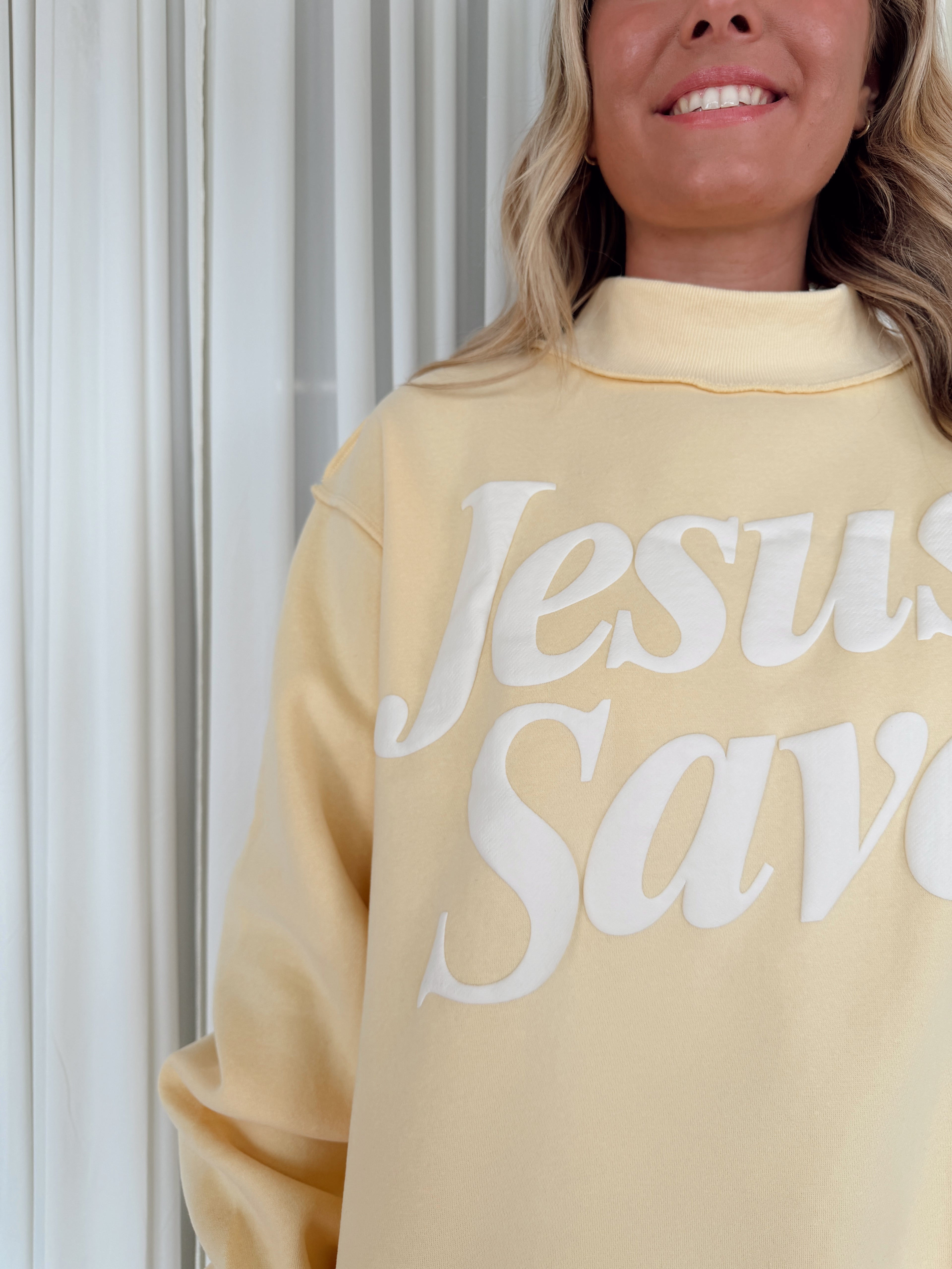 Jesus Saves Mock Neck Sweatshirt