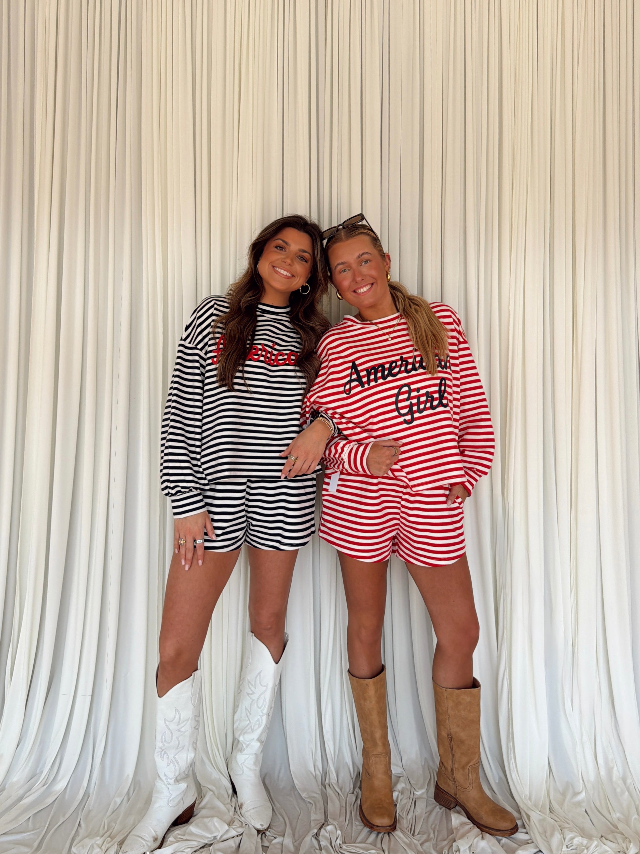 Comfy Elastic Waist Striped Knit Shorts