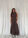 Smocked Boat Neck Maxi Dress