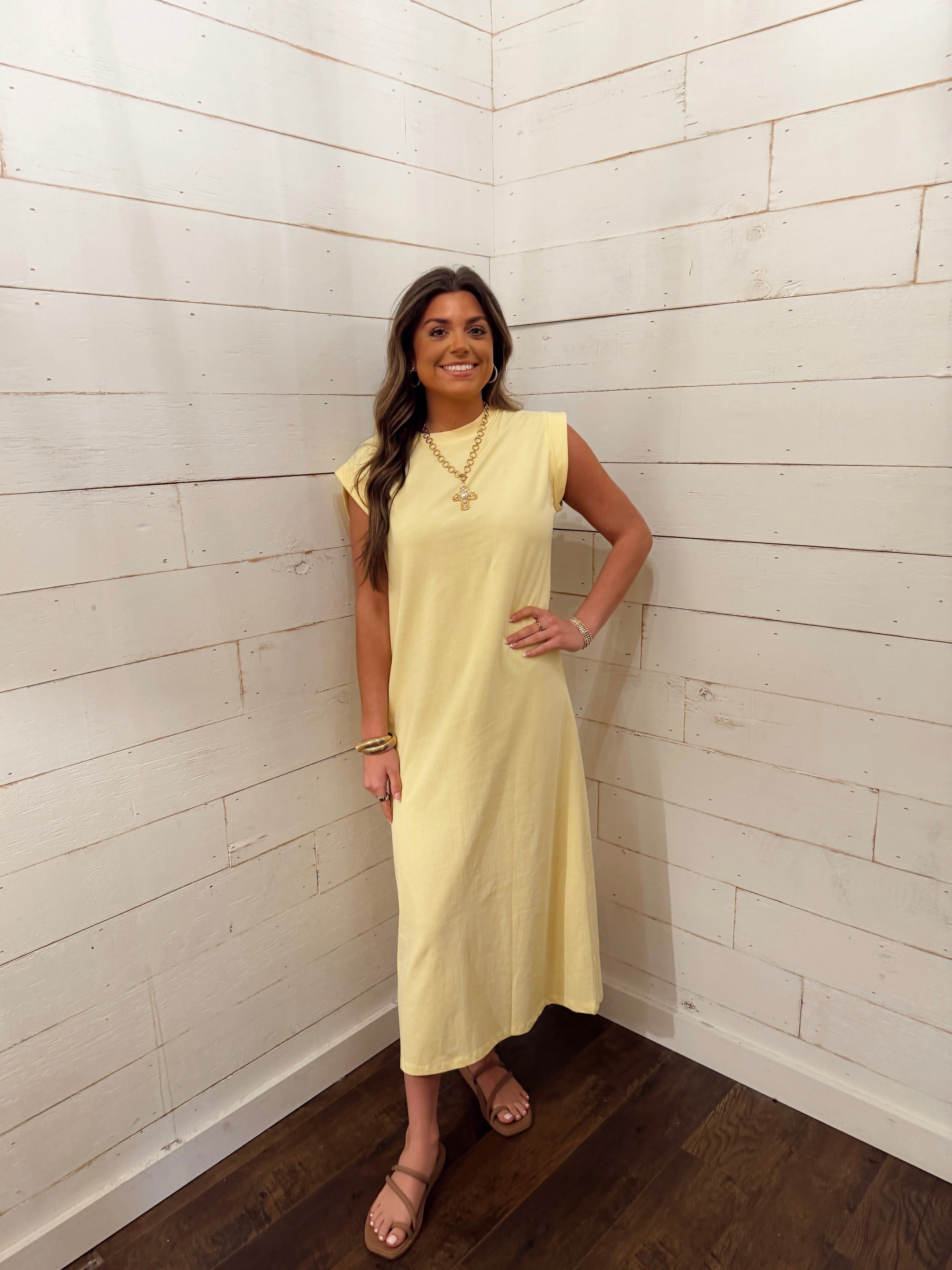 Cap Sleeve Knit Midi Dress