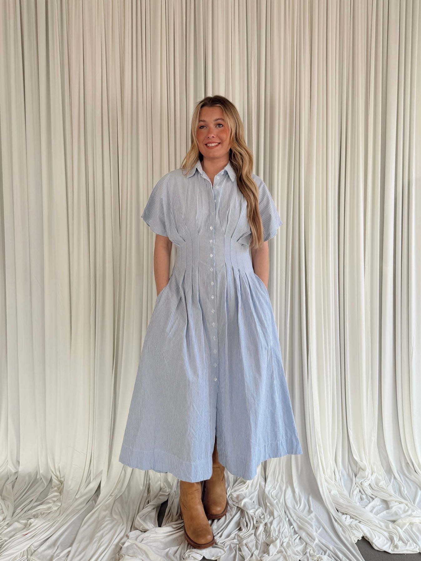 Bonnie Buttondown Woven Midi Dress