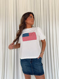 American Flag Patch Knit Top