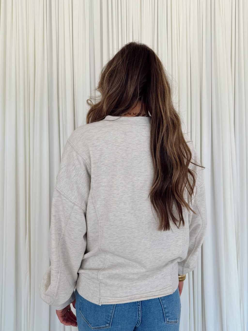 Reversible Twist-Front Sweatshirt Top