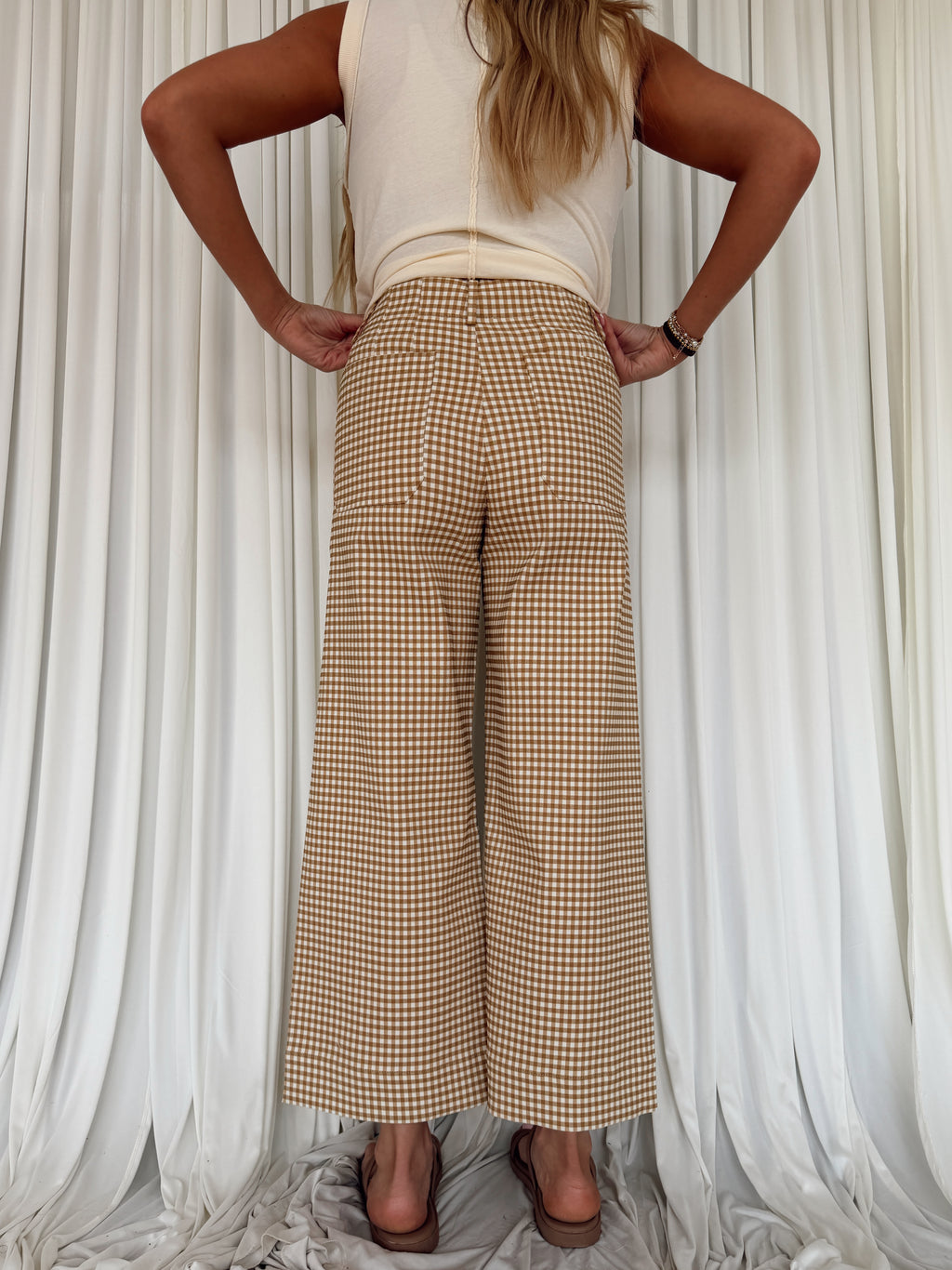Gingham Straight Leg Pants