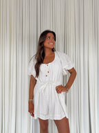 Scoop Neck Eyelet Romper