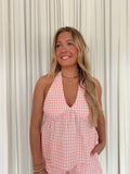 Plaid Halter Top