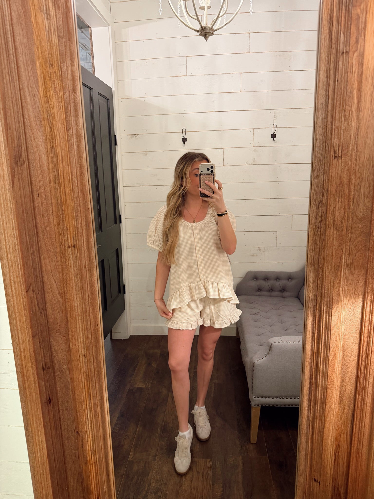 Gingham Ruffle Shorts