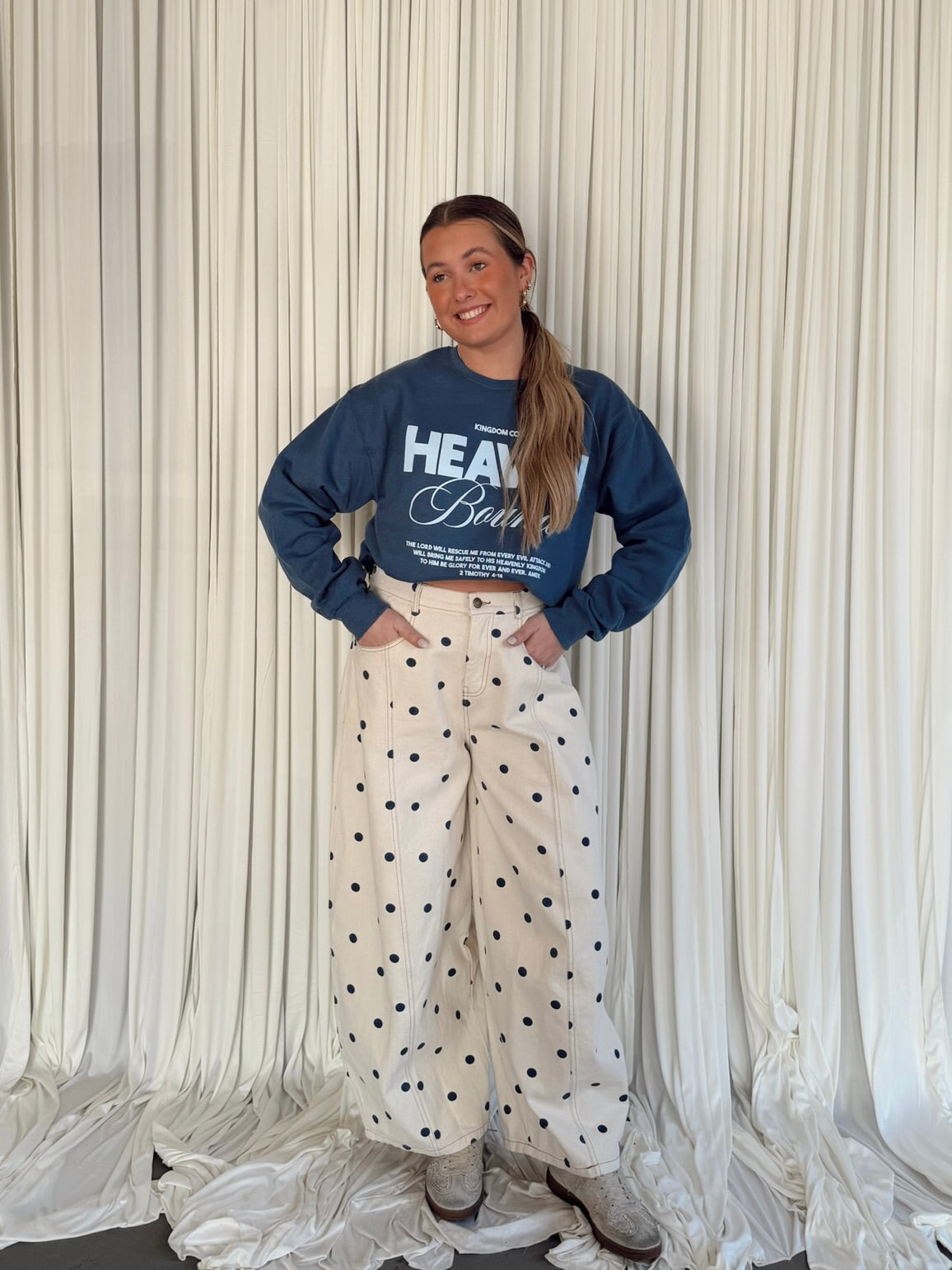 IP200313-01 Polka Dot Denim Pants