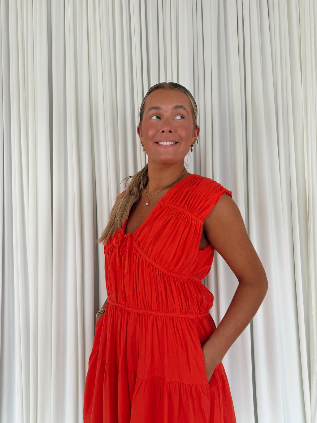 Cap Sleeve Tiered Dress