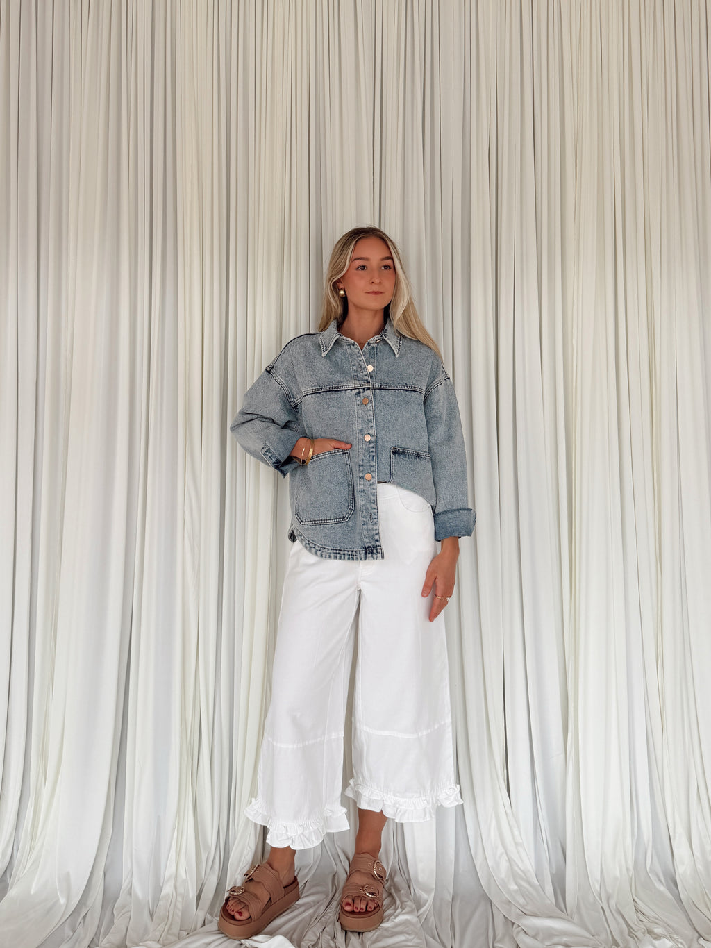 Denim Jacket with Square Pockets