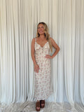 Floral Satin Maxi Dress