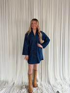 Aglossa Cheetah Print Denim Mini Dress