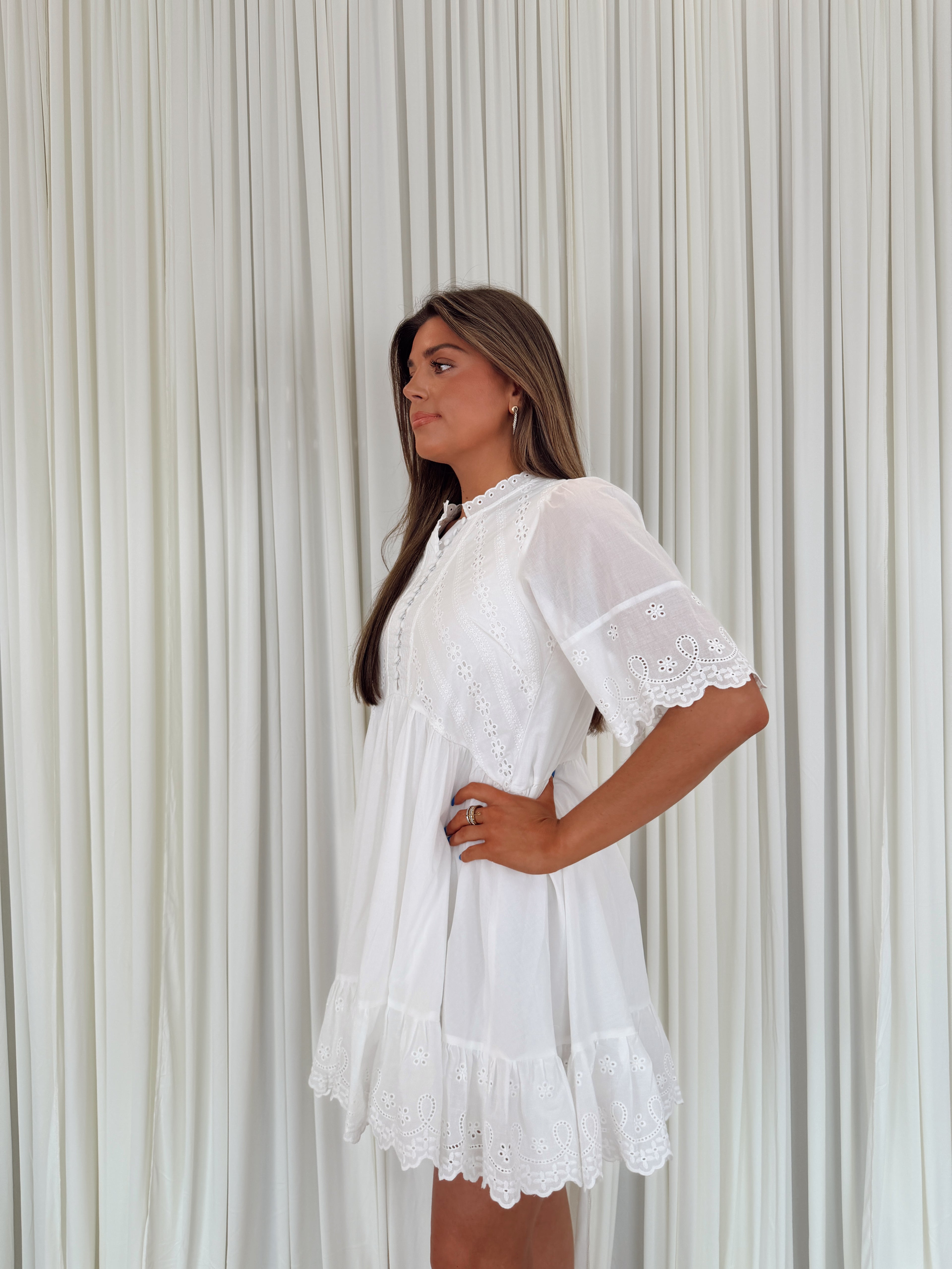 Eyelet Embroidery Detailed Mini