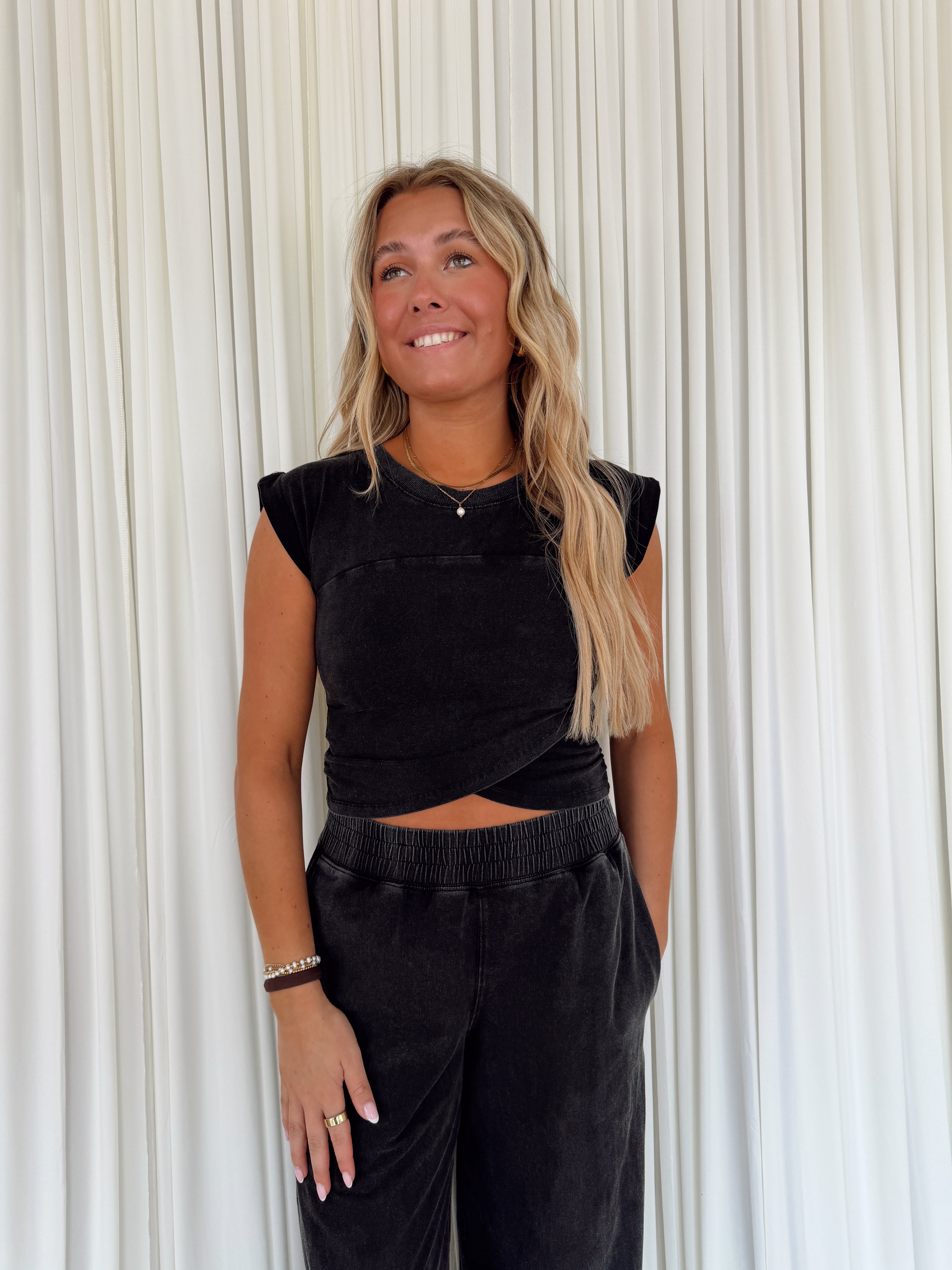 Short Sleeve Wrap Top